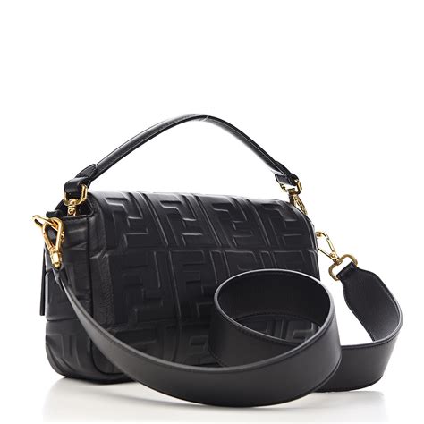 fendi napa mini baguette|FENDI Nappa FF 1974 Embossed Mini Baguette Black.